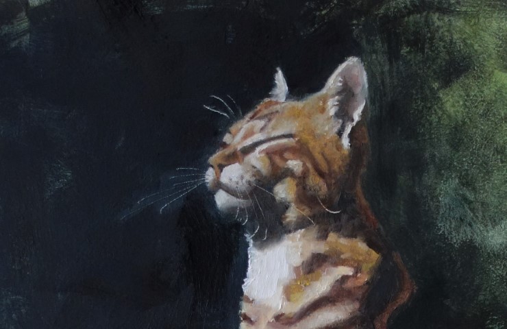 The art studio cat portrait by © Julie Bernal, 2021